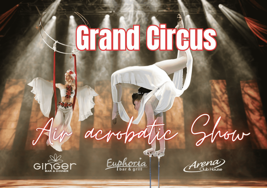 acrobatic artists performing at Sunny beach dinner show event