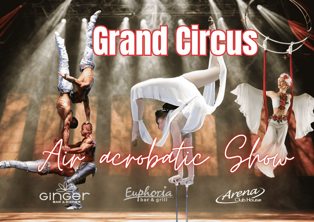 acrobats perfoming at dinner show sunny beach