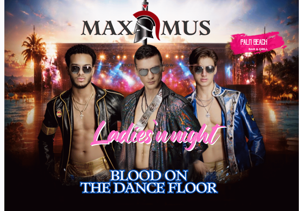 male dance show event in sunny beach resort